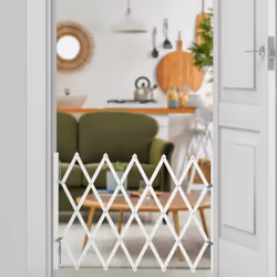Barrière de sécurité pour chiens, jusqu'à 96 cm, 48,5-60 cm de haut, bambou, escaliers & porte, blanc - Relaxdays