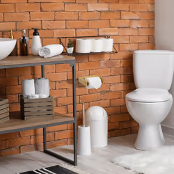 Relaxdays - Support papier toilette en bambou, pour salle de bains & wc, mural, autocollant, HxLxP: 5x16x13 cm, nature