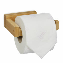 Relaxdays - Support papier toilette en bambou, pour salle de bains & wc, mural, autocollant, HxLxP: 4x14x9 cm, nature