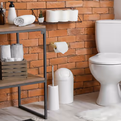 Relaxdays - Support papier toilette en bambou, pour salle de bains & wc, mural, autocollant, HxLxP: 4x14x9 cm, nature