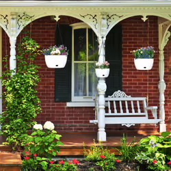 Relaxdays - Pot de fleurs suspendu, lot de 3, diff. tailles, arrosage automatique, porte-plantes, trou de drainage, blanc