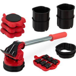 Relaxdays - Kit de déplace meuble lourd, charge maximale : 150 kg, 8 embouts, déménagement, rouge et noir