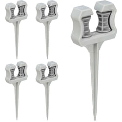 Relaxdays - Support pour le tuyau d'arrosage, en lot de 5, forme pointue, h x l x p : 26 x 10 x 3,5 cm, gris