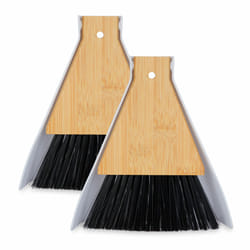 Relaxdays - Lot avec balai pour table, set de 2, balayette & mini pelle, pour cuisine & camping, à accrocher, blanc - noir
