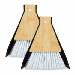 Relaxdays - Lot avec balai pour table, set de 2, balayette & mini pelle, pour cuisine & camping, à accrocher, noir - blanc