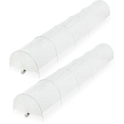 Relaxdays - Serre, lot de 2, 3,7 m de long, en bâche en pvc, tunnel de culture, plantes, transparent