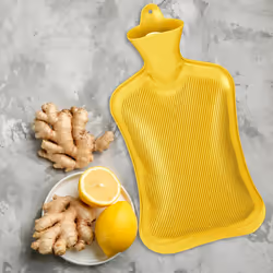 Bouillotte, 2 litres, sans housse, enfants & adultes, caoutchouc, chaufferette avec bouchon à visser, jaune - Relaxdays