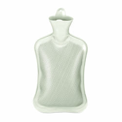 Bouillotte, 2 litres, sans housse, enfants & adultes, caoutchouc, chaufferette, bouchon à visser, vert pastel - Relaxdays