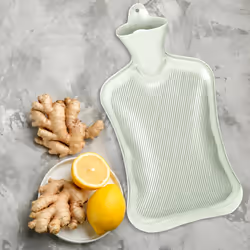 Bouillotte, 2 litres, sans housse, enfants & adultes, caoutchouc, chaufferette, bouchon à visser, vert pastel - Relaxdays
