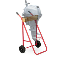 Relaxdays - Chariot hors-bord, stockage & transport, moteur jusqu'à 100 kg, support acier, rouge
