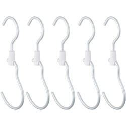 Relaxdays - Lot de 5 crochets pour dressing, accroches pour casquettes et bonnets, crochet à vêtement, argenté