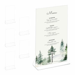 Relaxdays Présentoir de table, lot 6, pour une photo ou un menu en format A5, acrylique, mariage, transparent