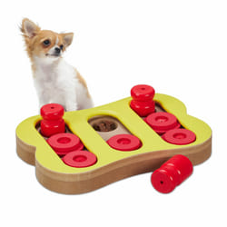 Jouet d'intelligence pour votre chien, accessoire pratique, friandises à cacher, en mdf, multicolore - Relaxdays