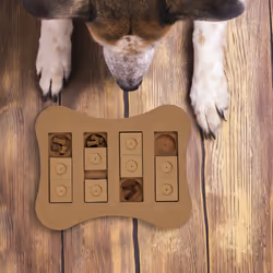 Jouet d'intelligence pour votre chien, accessoire dans lequel cacher des friandises, en mdf, nature - Relaxdays