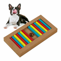 Jouet d'intelligence pour votre chien, accessoire pratique, friandises à cacher, en mdf, multicolore - Relaxdays