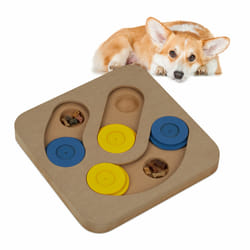 Jouet d'intelligence pour votre chien, accessoire pratique, friandises à cacher, en mdf, multicolore - Relaxdays