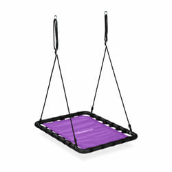 Relaxdays - Balançoire nid d'oiseau, l x p: 77 x 103 cm, enfants & adultes, hauteur réglable, jusqu'à 100 kg, violet-noir