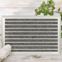 Relaxdays - Paillasson, aluminium, 60x40 cm, pour intérieur & extérieur, tapis résistant aux intempéries, argenté - gris