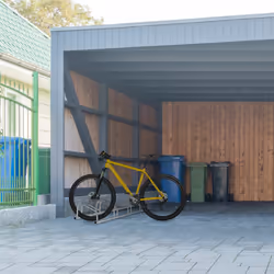 Relaxdays - Râtelier pour 5 vélos, montage au sol, roues de largeur 50 mm max., en métal, garage, argenté - Vue supplémentaire 5