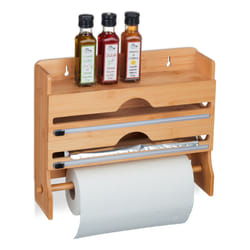 Relaxdays 10045696 multi-dérouleur de cuisine Bois Bambou, Acier