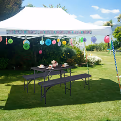 Relaxdays Table de jardin, aspect bois, rectangulaire, plastique et métal, pliable, H x L x P : 74 x 118 x 60 cm, noire