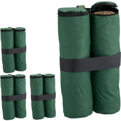 Sac de lestage, lot de 4, tissu Oxford, à remplir de sable, fixation de tente, poids, tonnelle, vert - Relaxdays