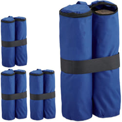 Sac de lestage, lot de 4, tissu Oxford, à remplir de sable, fixation de tente, poids, tonnelle, bleu - Relaxdays