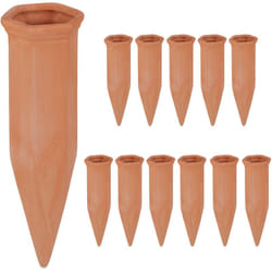Arrosage en terre cuite, lot de 12, bouteilles pet 1,5 l, intérieur (chambre) et extérieur (balcon), marron - Relaxdays