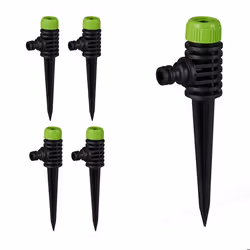 Relaxdays Arroseur de jardin lot 5 montage facile avec piquet arroser les surfaces jusquà 30 m² noir et vert