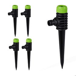 Relaxdays Arroseur de jardin lot 5 montage facile avec piquet arroser les surfaces jusquà 30 m² noir et vert