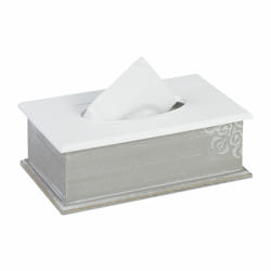 Distributeur à mouchoirs, boîte lingettes, support rectangulaire, HxLxP : 9,5x27x16 cm, gris - blanc - Relaxdays