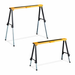 Relaxdays - Tréteaux, lot de 2, HxLxP: 91,5x106x50 cm, hauteur réglable, supports pour le bricolage, poignées, orange