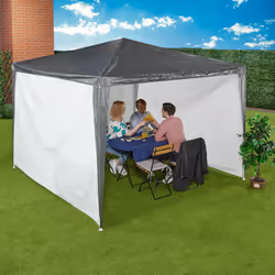 Paroi latérale pour votre tonnelle, lot de 3, imperméable, fermetures scratch, pe, sans fenêtre, 2x3 m, blanc - Relaxdays