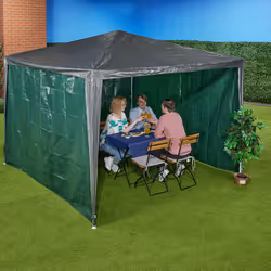 Paroi latérale pour votre tonnelle, lot de 3, imperméable, fermetures scratch, pe, sans fenêtre, 2x3 m, verte - Relaxdays