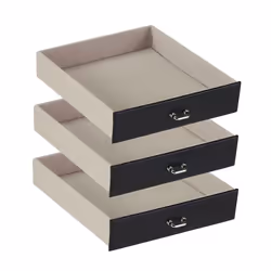 Boîte à bijoux pratique, rangement avec miroir, emplacements pour bagues, h x l x p : 18,5 x 24 x 19 cm, noire - Relaxdays