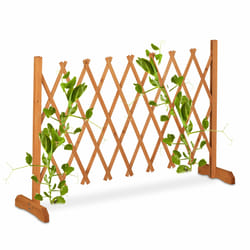 Tuteur à tomates, en bois, plantes grimpantes, non fixe, largeur extensible jusqu'à 180 cm, jardin, orange - Relaxdays