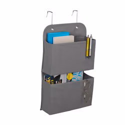 Relaxdays Organiseur suspendu 2 compartiments porte mur étagère à accrocher HxLxP : 50x31x10 cm salle de bain gris