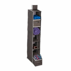 Relaxdays - tagère suspendue, 7 compartiments, tissu, hlp : 106x16,5x31 cm, 2 tiroirs, organisteur penderie, anthracite