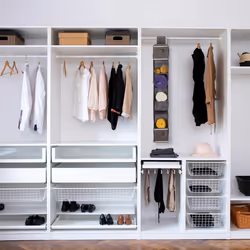 Relaxdays - tagère suspendue, 7 compartiments, tissu, hlp : 106x16,5x31 cm, 2 tiroirs, organisteur penderie, anthracite