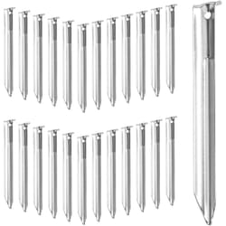 Lot de 25 piquets de fixation, acier, en forme de v, h x l x p : 18 x 2 x 1,5 cm, tentes, auvents, argenté - Relaxdays