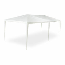 Tonnelle, pe, système d'assemblage, acier, pe, imperméable, antidéchirure, hlp 2,5 x 3 x 6 m, jardin, blanc - Relaxdays