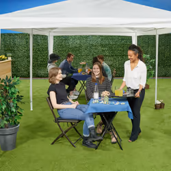Tonnelle, pe, système d'assemblage, acier, pe, imperméable, antidéchirure, hlp 2,5 x 3 x 6 m, jardin, blanc - Relaxdays