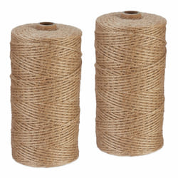2 rouleaux de ficelle en jute (chacune : 250 m), biodégradable, bricolage, jardin, emballage, nature - Relaxdays