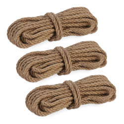 3 bottes de ficelle en jute (chacune 10 m), biodégradable, bricolage, emballage, jardin, nature - Relaxdays