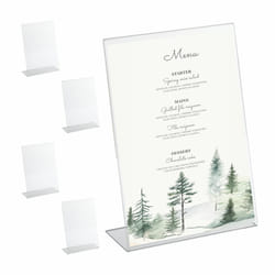 Relaxdays - Présentoir de table, lot 5, format A4, décoration pour un mariage, en acrylique (plastique), transparent