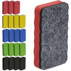 Relaxdays - Lot de 20 éponges pour tableau de conférence, carrées, magnétiques, HxLxP : 2x10,5x5,5 cm, eva, multicolore