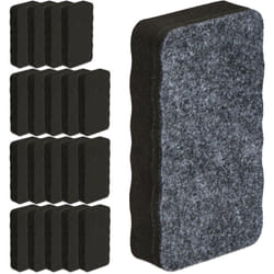 Relaxdays - Lot de 20 éponges pour tableaux, magnétiques, pour école & bureau, HxLxP : 2 x 10,5 x 5,5 cm, en mousse, noir