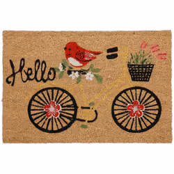 Réservez un accueil chaleureux à vos convives, mais aussi au printemps avec ce superbe tapis d’entrée décoré d’un vélo fleuri ...