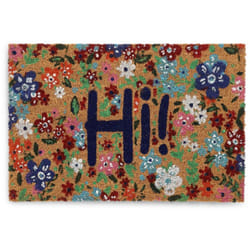 Relaxdays - Paillasson en fibres de coco, tapis «Hi», 40x60 cm, antidérapant, pour l'intérieur et l'extérieur, multicolore