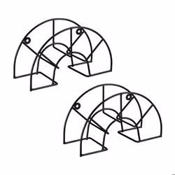 Relaxdays Support mural pour le tuyau d’arrosage de 5/8 pouces et 45 m lot de 2 acier 19 x 305 x 135 cm noir